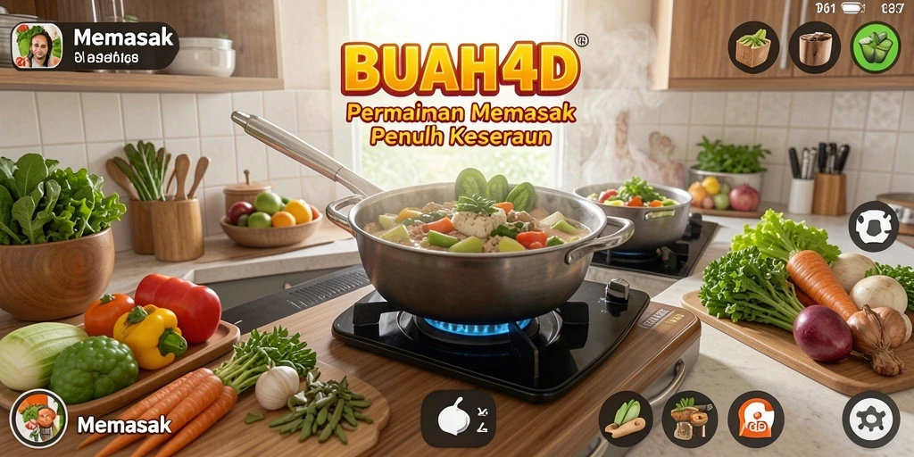 Tampilan antarmuka BUAH4D yang menarik saat memasak.