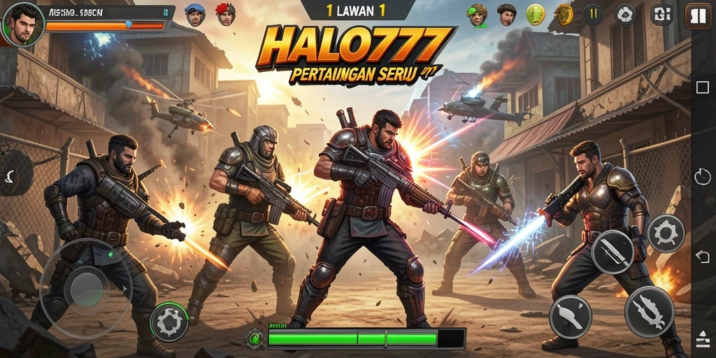 Antarmuka menarik dengan fitur Tempur 1 Lawan 1.