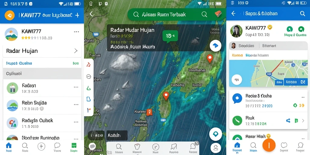 Tampilan antarmuka KAWI777 menunjukkan radar hujan dengan presisi tinggi.