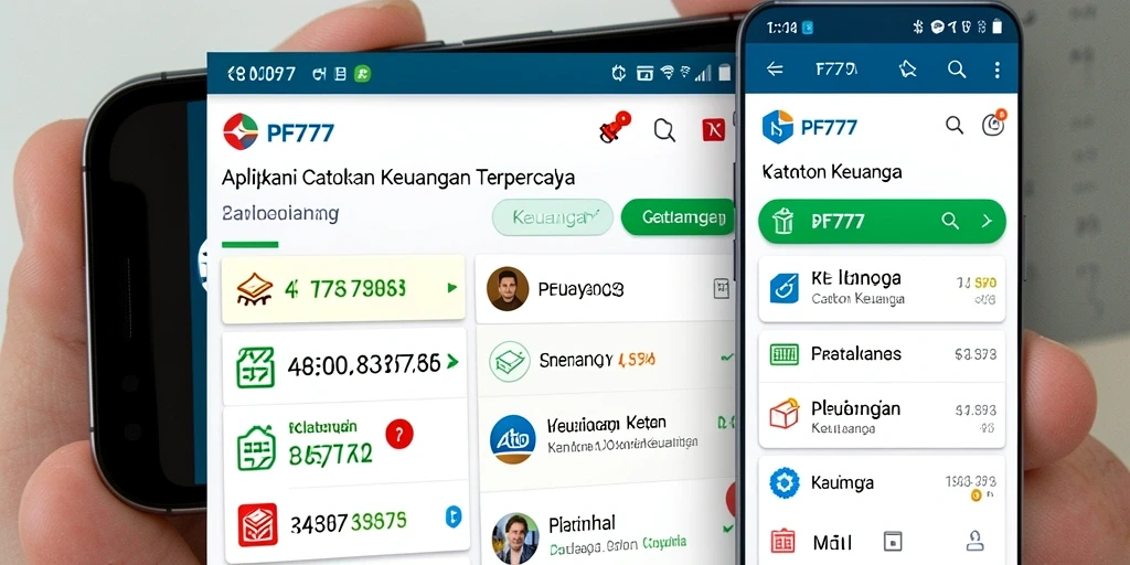 Tampilan antarmuka pengguna aplikasi Catatan Keuangan PF777.