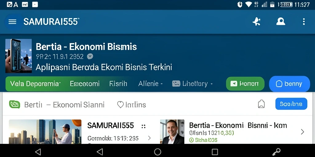 Antarmuka aplikasi SAMURAI555 yang menampilkan berita ekonomi terkini.