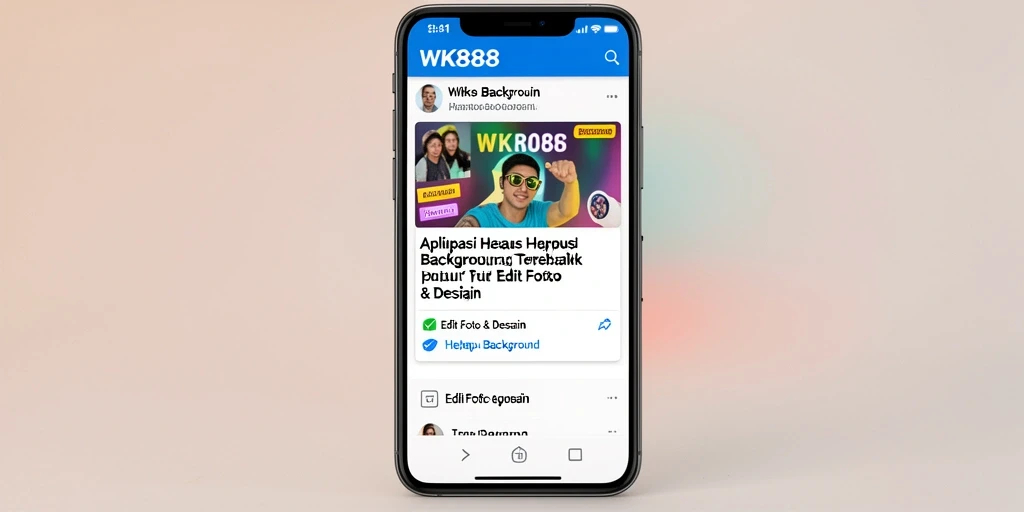 Tampilan antarmuka sederhana dan intuitif dari aplikasi Hapus Background WK888.